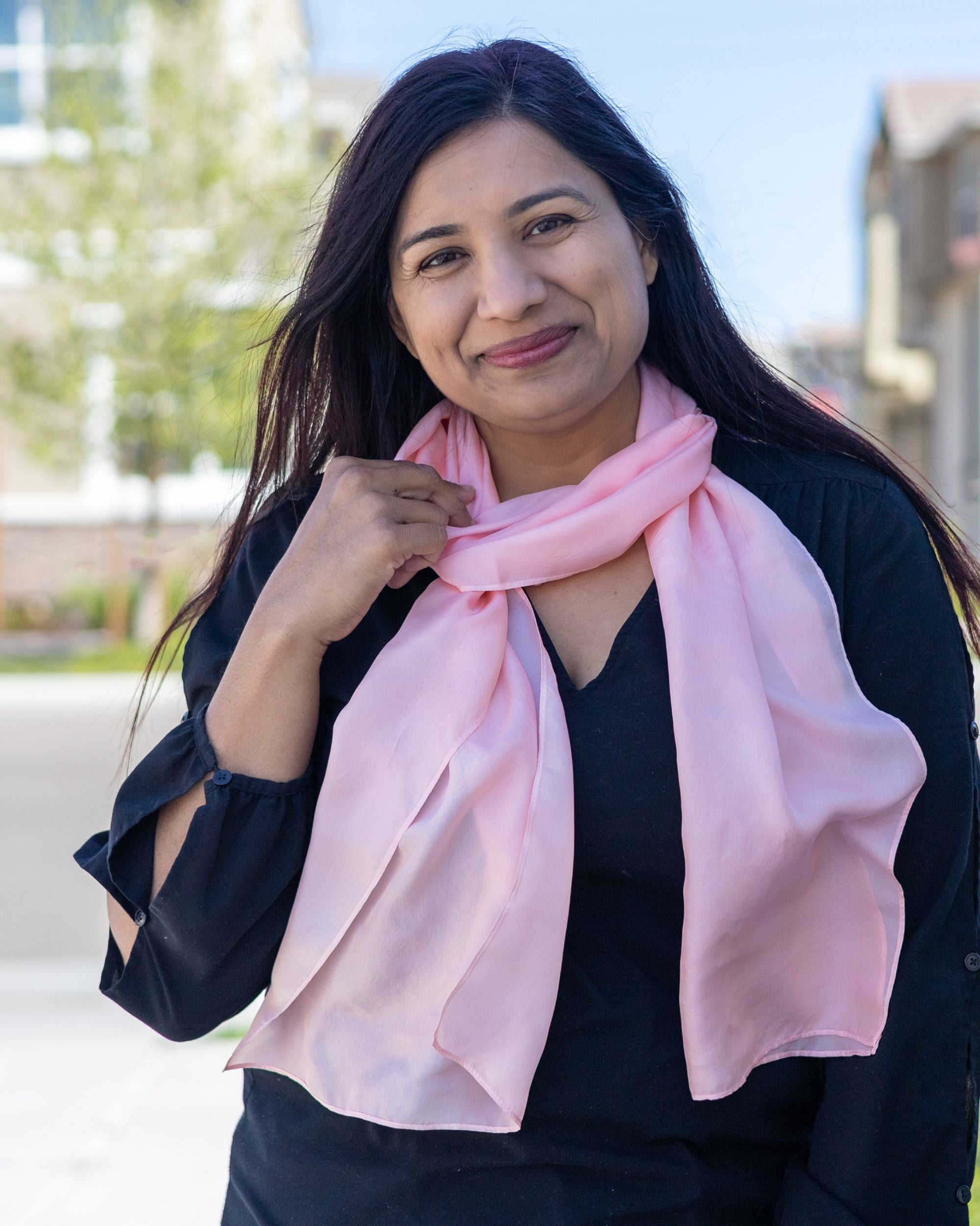 Shell Pink Silk Scarf - October – Ten Thousand Dandelions