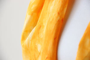 hand dyed yellow silk scarf