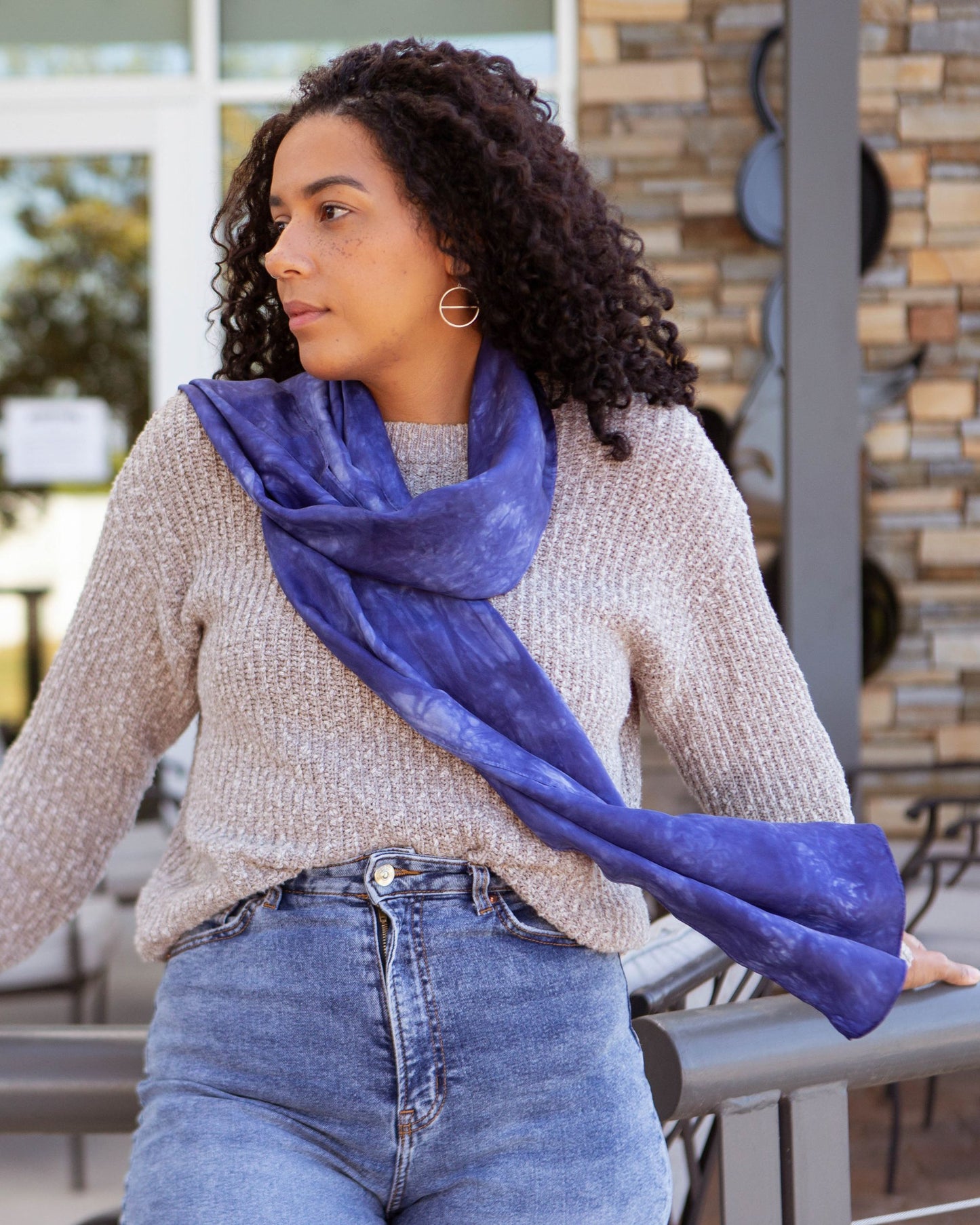 Midnight Silk Scarf – Hand-Dyed Habotai Silk