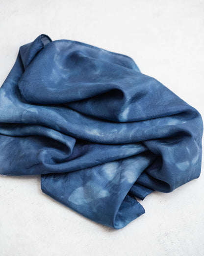 Midnight Silk Scarf – Hand-Dyed Habotai Silk