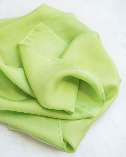 Lime Tree Silk Scarf – Hand-Dyed Habotai Silk