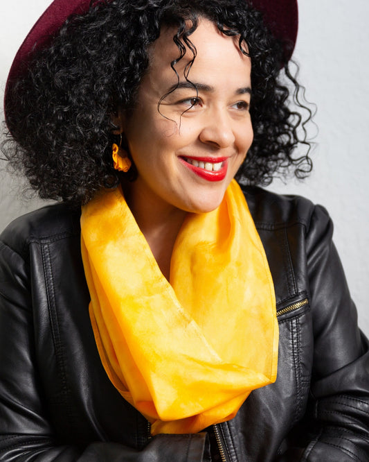 Dandelion Gold Silk Scarf – Hand-Dyed Habotai Silk