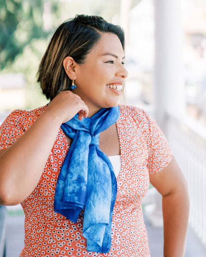 Cobalt Silk Scarf