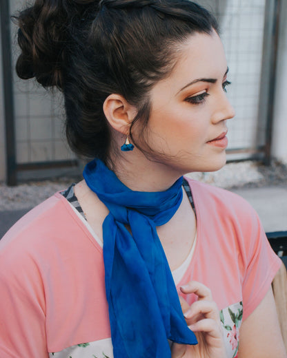 Cobalt Silk Scarf
