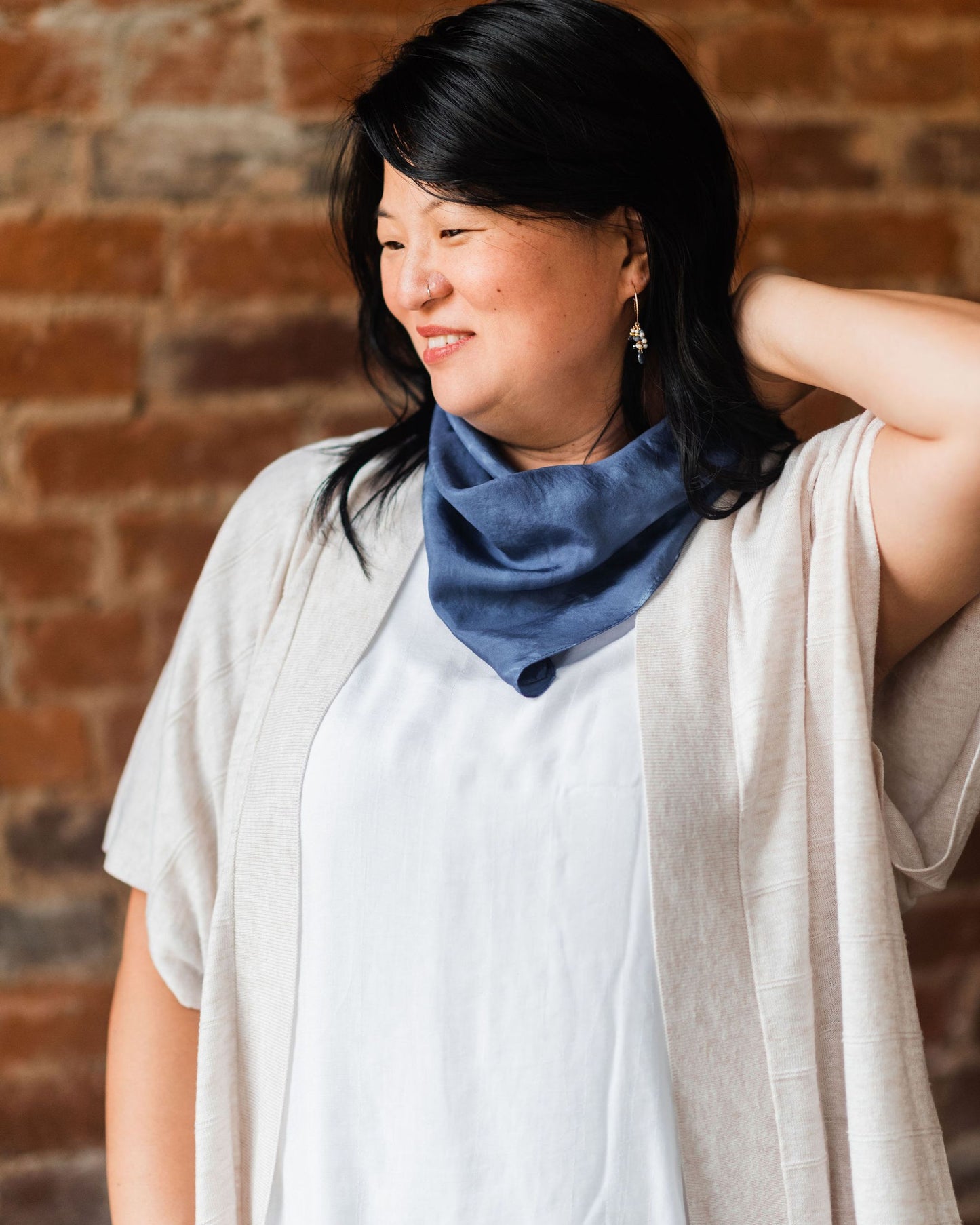 Midnight Silk Scarf – Hand-Dyed Habotai Silk