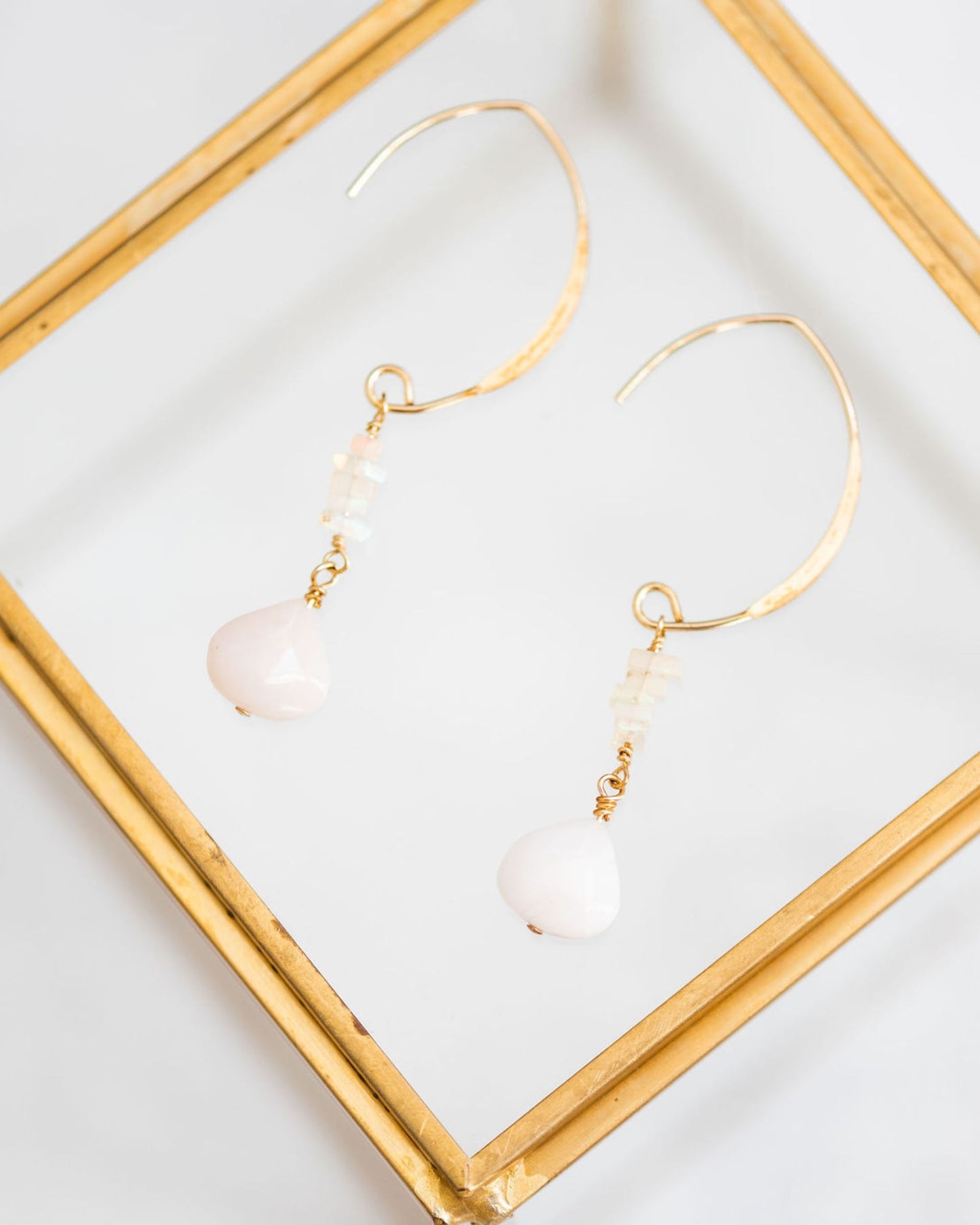 Opal Line Drop Earrings