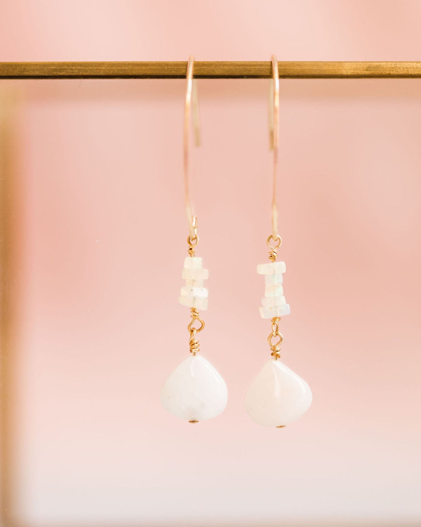 Opal Line Drop Earrings