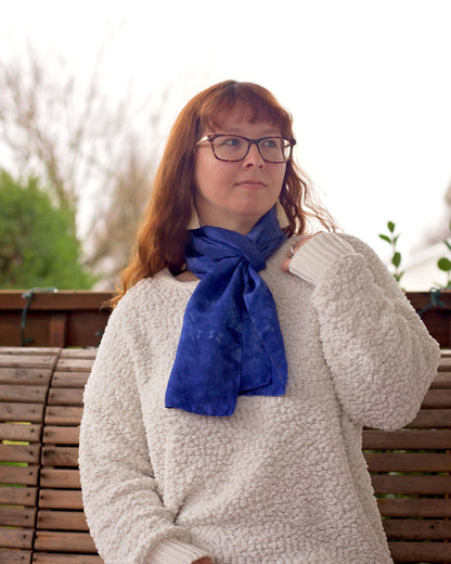 Midnight Silk Scarf – Hand-Dyed Habotai Silk