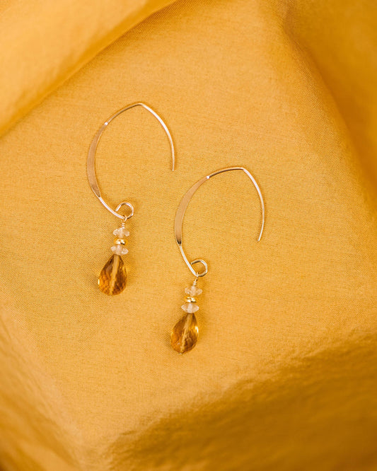 Golden Citrine Drop Earrings