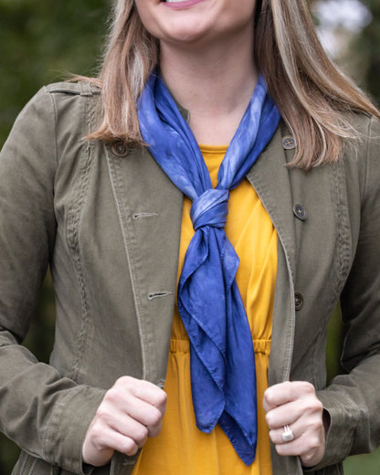 Square Silk Scarf & Silk Bandana – Hand-Dyed Habotai Silk