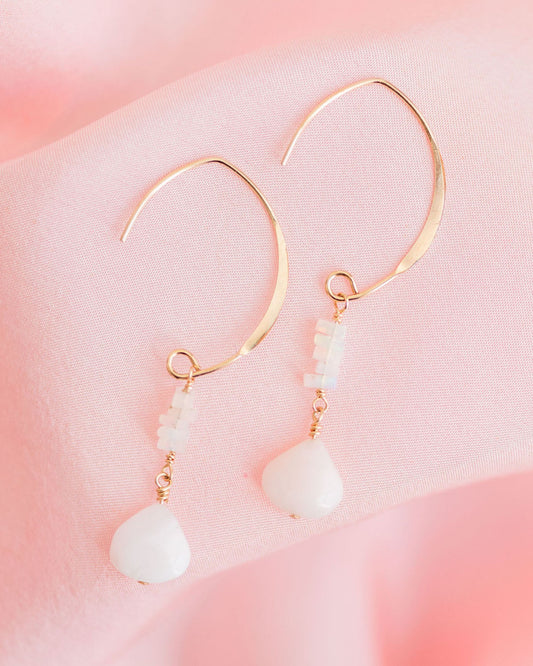Opal Line Drop Earrings
