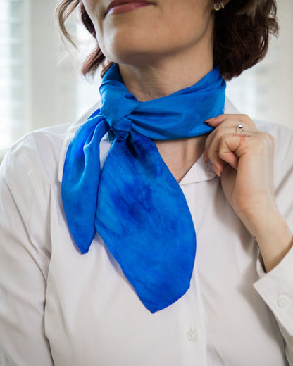 Cobalt Silk Scarf