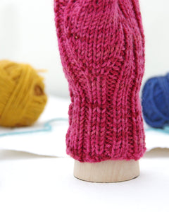 Cable Mitts - Flamingo Pink
