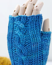 Cable Mitts - Baltic Blue
