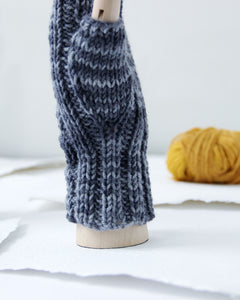Cable Mitts - Cloud Gray