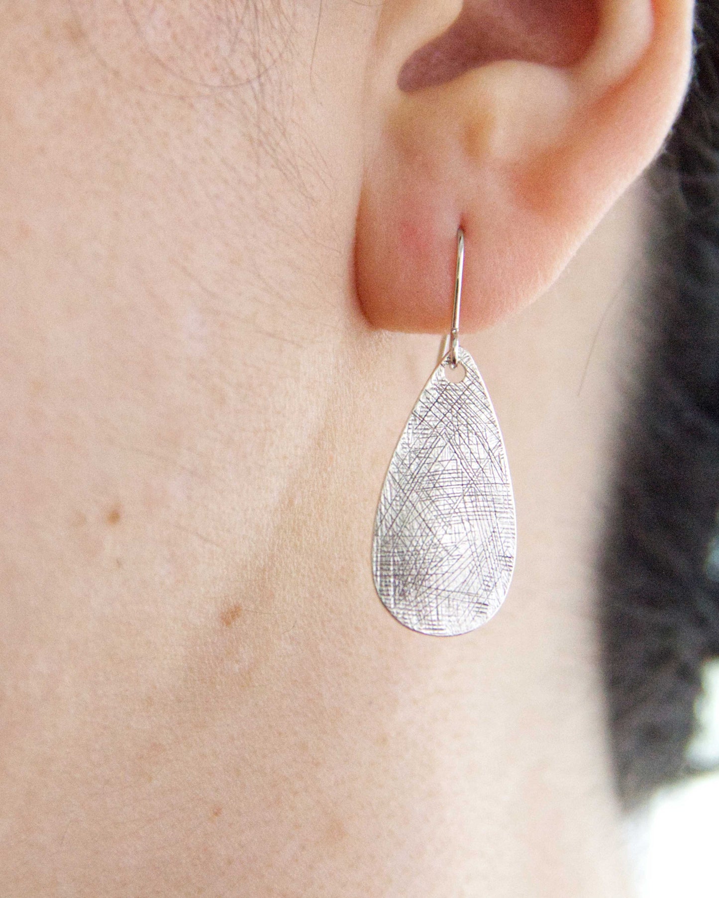 Etched Raindrop Earrings