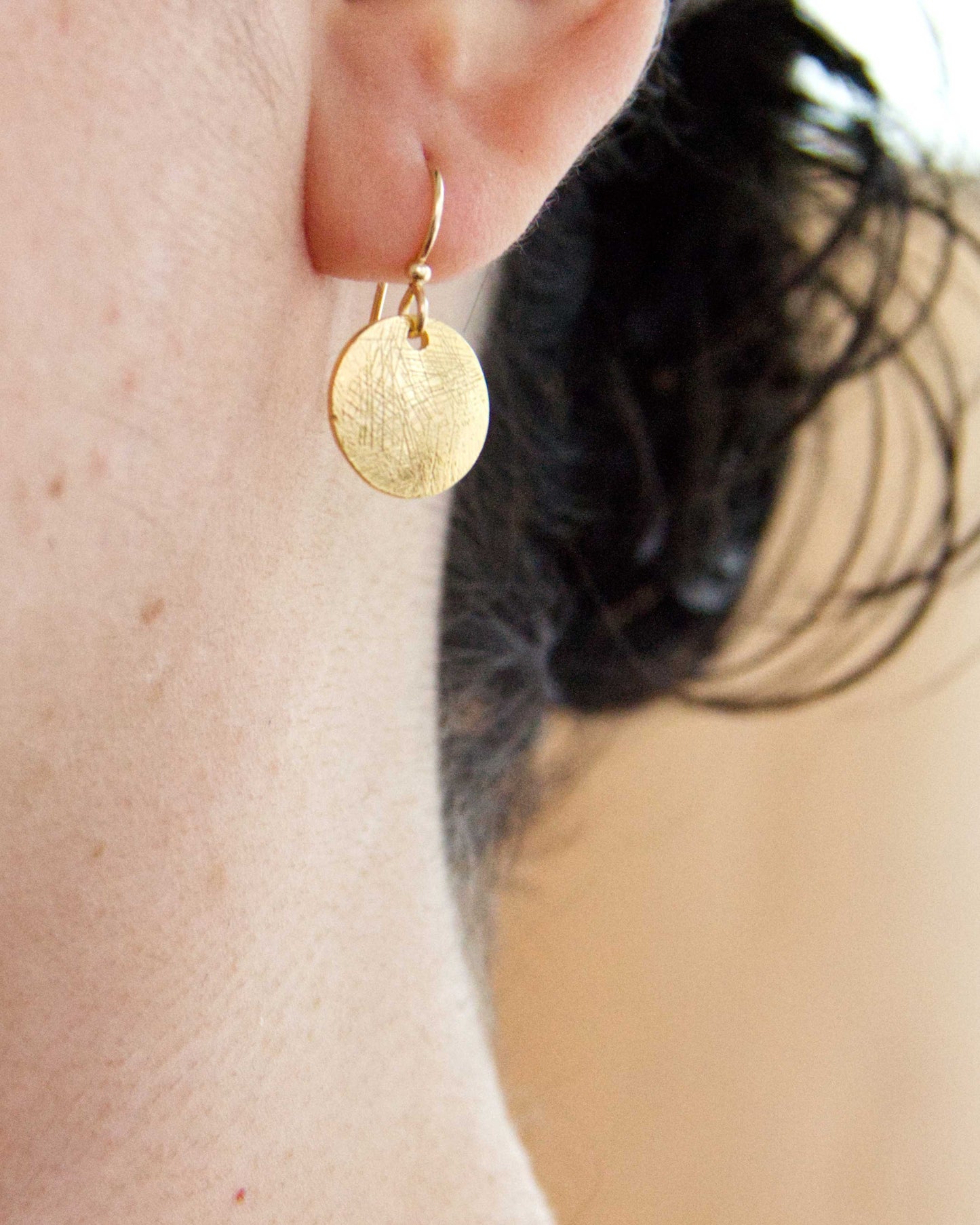 Etched Coin Earrings