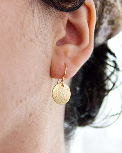Etched Coin Earrings